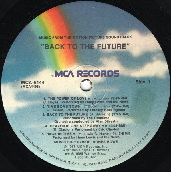 Various : Back To The Future (Music From The Motion Picture Soundtrack) (LP, Album, Comp, Pin)