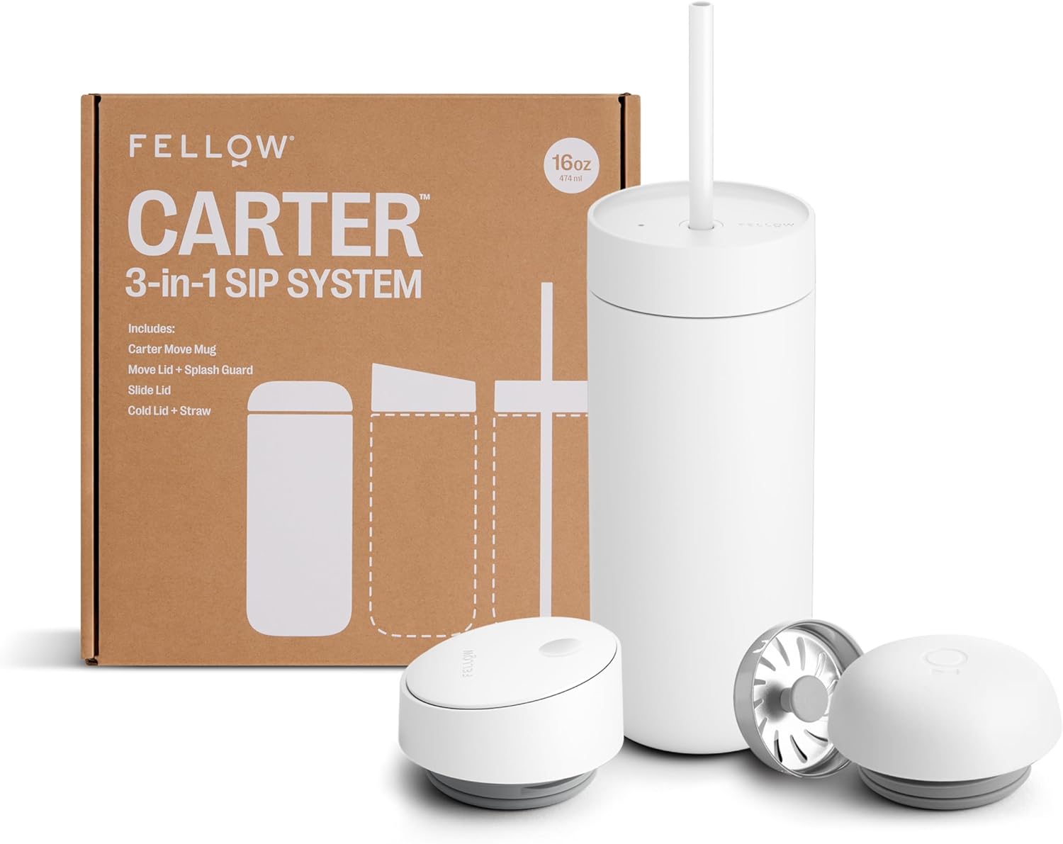 Carter 3-in-1 Sip System, Matte White