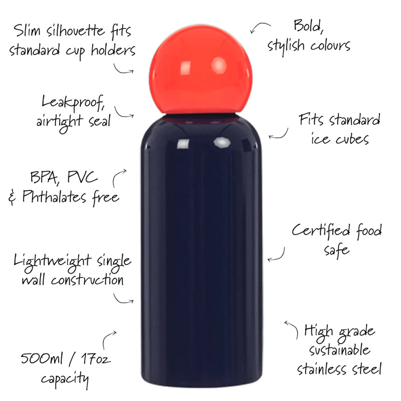 Lite Water Bottle 500ml, Indigo & Coral