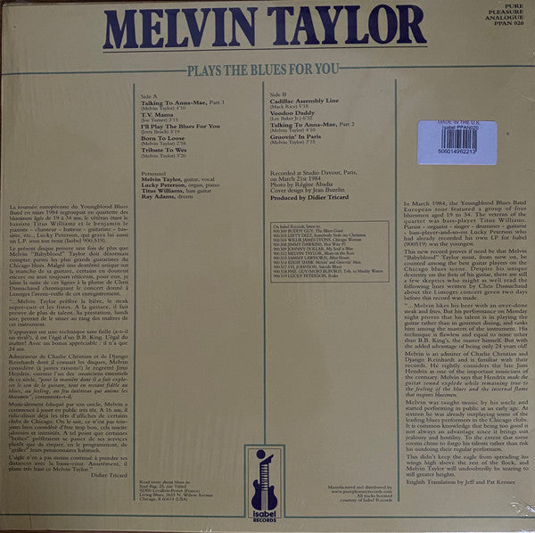 Melvin Taylor : Plays The Blues For You (LP, Album, RE, RM)