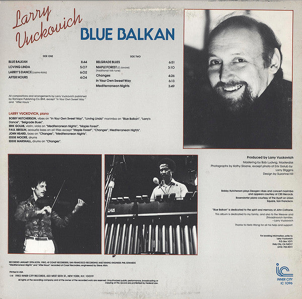 Larry Vuckovich Guest Artists Bobby Hutcherson, Eric Golub : Blue Balkan (LP, Album)