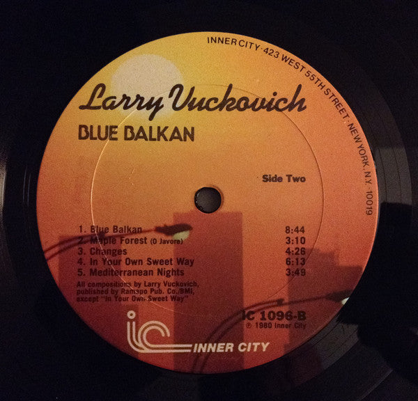 Larry Vuckovich Guest Artists Bobby Hutcherson, Eric Golub : Blue Balkan (LP, Album)