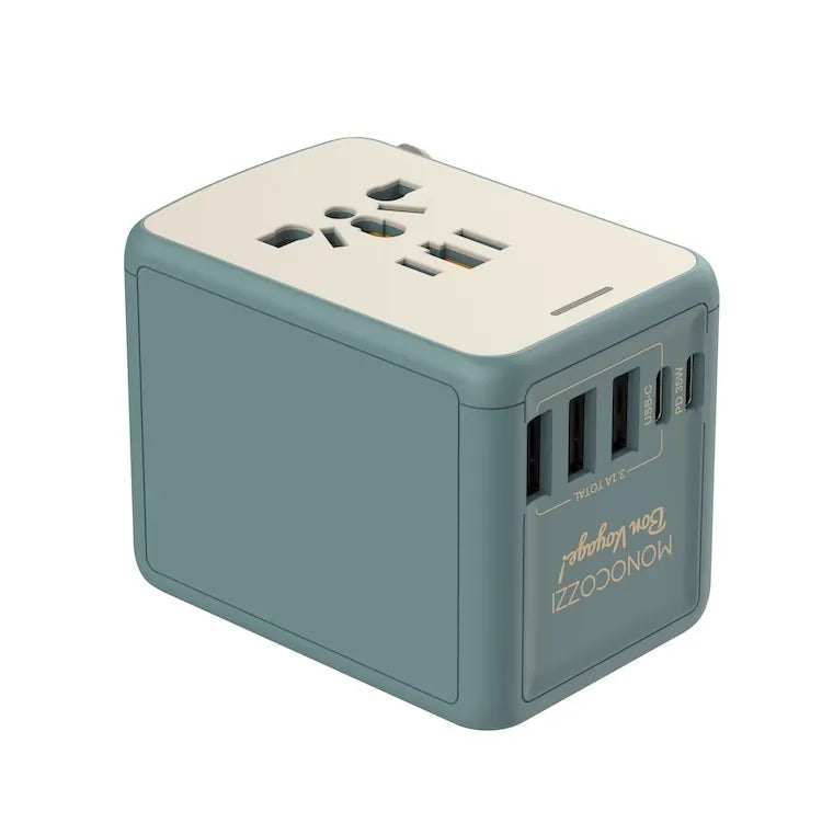 Bon Voyage Travel Adaptor with 35W with 3x USB and 2x USB-C PD Connector | Monocozzi - Wake Concept Store  
