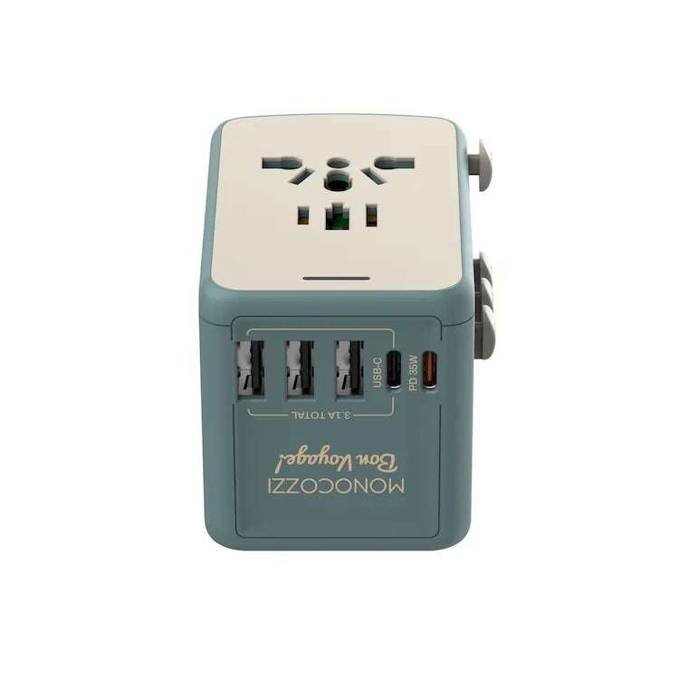 Bon Voyage Travel Adaptor with 35W with 3x USB and 2x USB-C PD Connector | Monocozzi - Wake Concept Store  