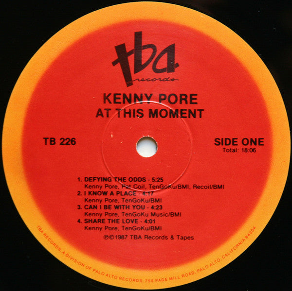 Kenny Pore : At This Moment (LP, Album)