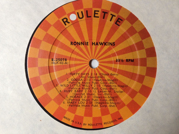 Ronnie Hawkins : Ronnie Hawkins (LP, Album, Mono, RE)