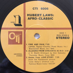 Hubert Laws : Afro-Classic (LP, Album, RE, RM, 180)