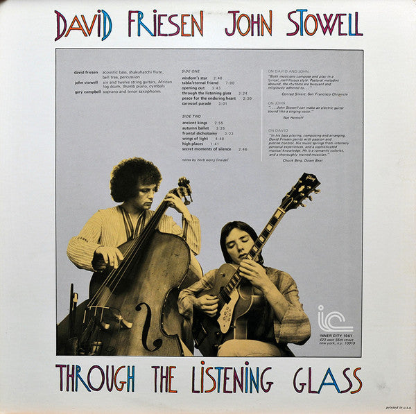 David Friesen, John Stowell : Through The Listening Glass (LP, Album)