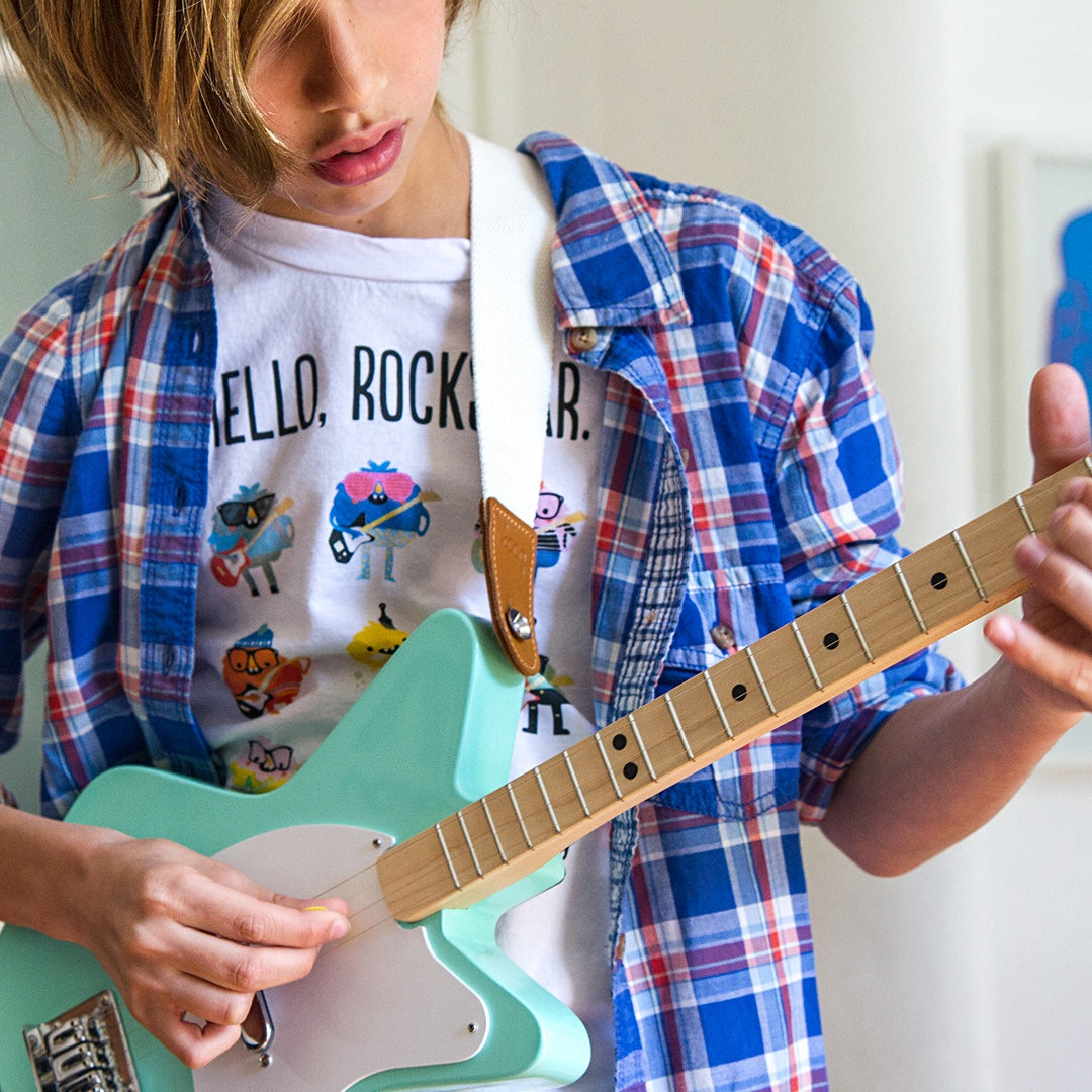 Loog Pro Electric with Built-in Amp Guitar for Kids, Red