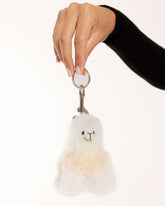 The Teeny Tiny Baby Alpaca Keyring, White