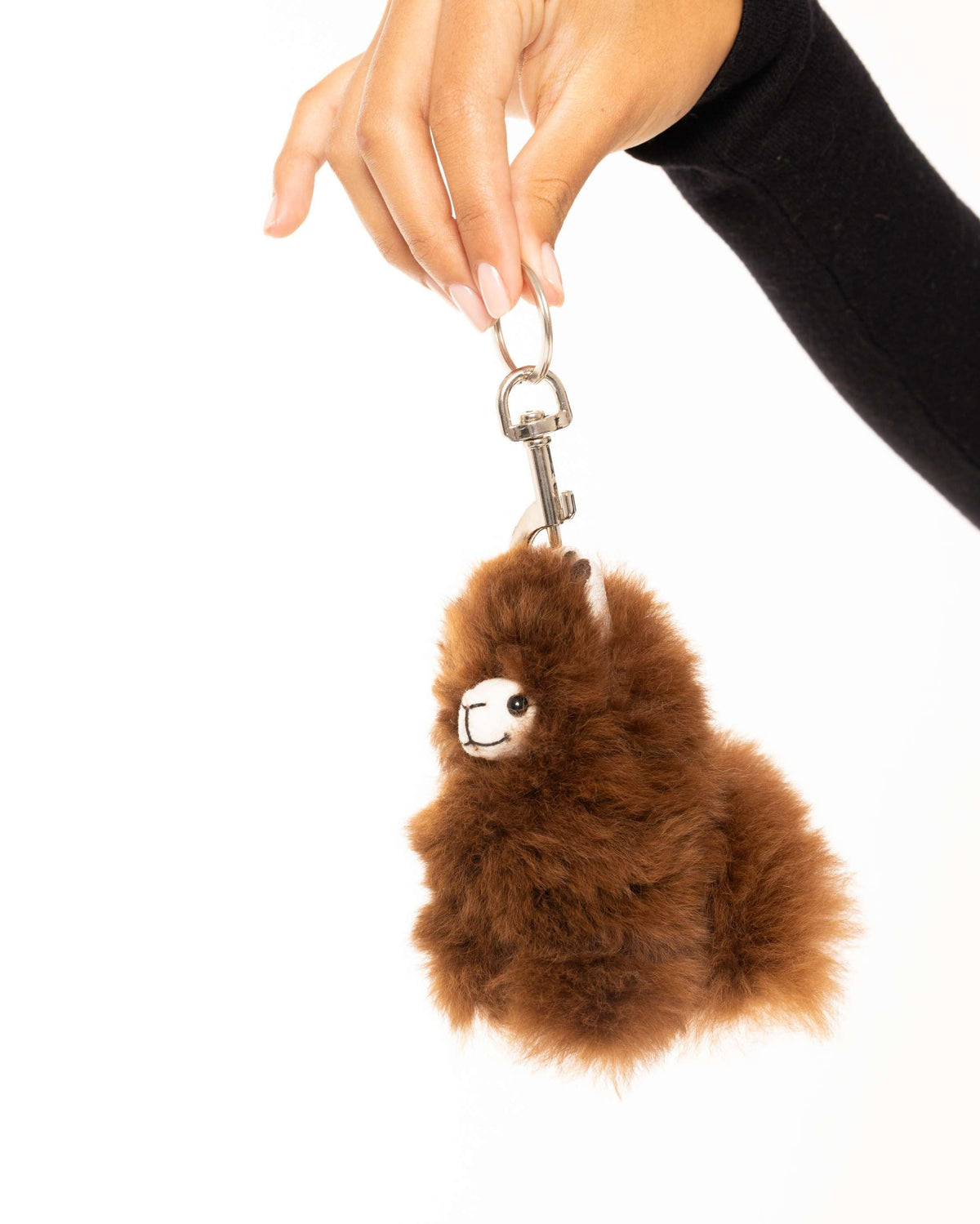 The Teeny Tiny Baby Alpaca Keyring, Brown