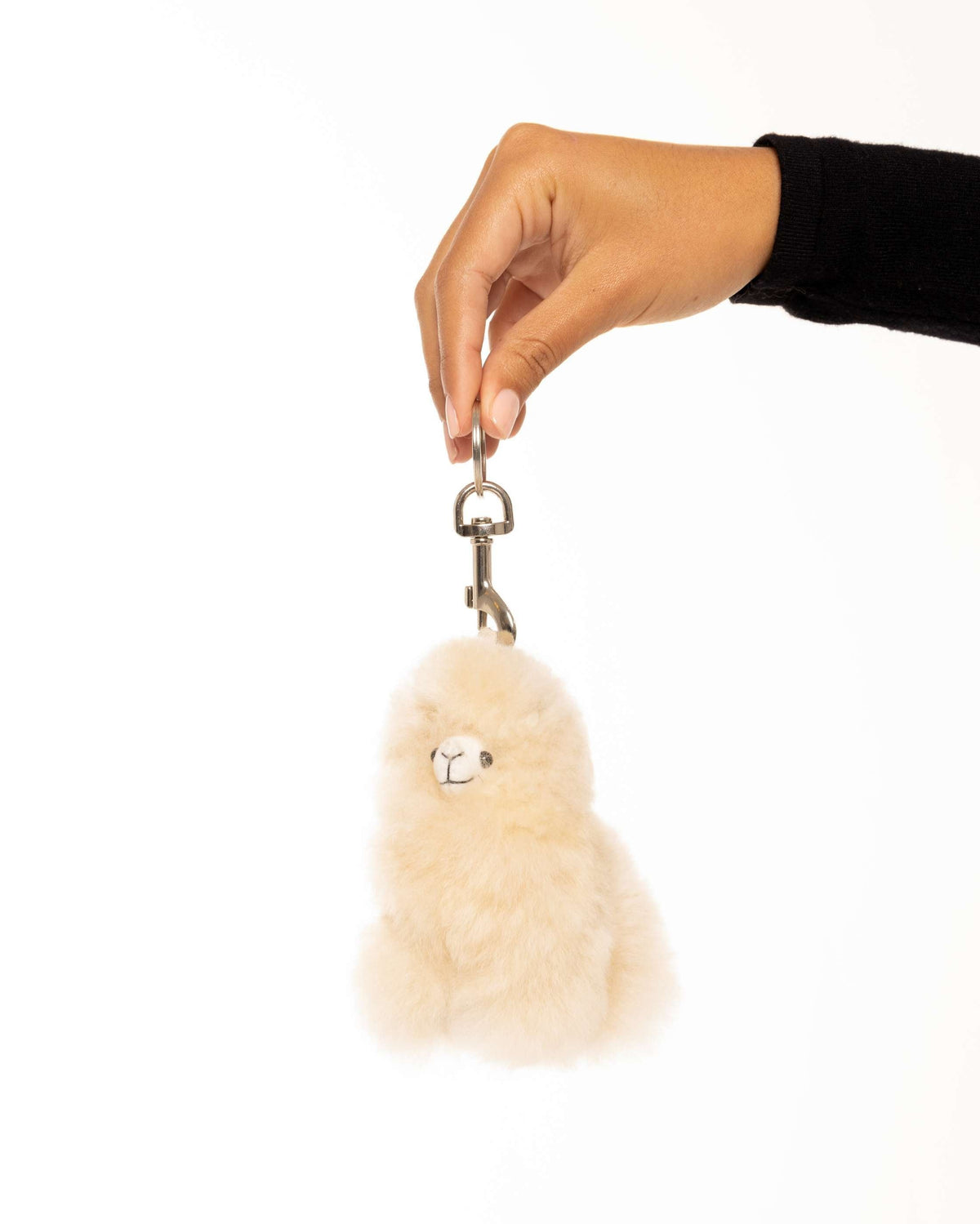 The Teeny Tiny Baby Alpaca Keyring, Cream