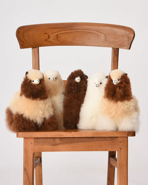 The Big Mini 22cm Baby Alpaca Plush Toy, Brown & Cream