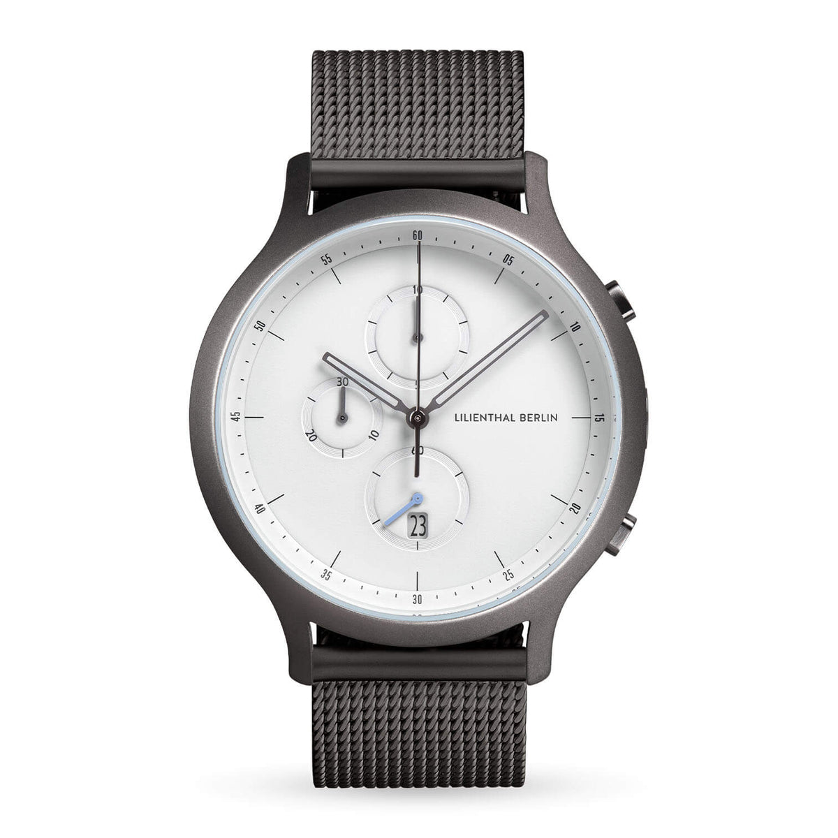 Chronograph, Dark Silver White/ Stainless Steel Strap