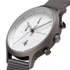 Chronograph, Dark Silver White/ Stainless Steel Strap