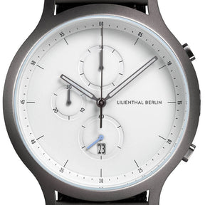 Chronograph, Dark Silver White/ Stainless Steel Strap