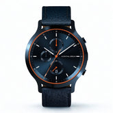Chronograph, Blue Orange Leather Strap