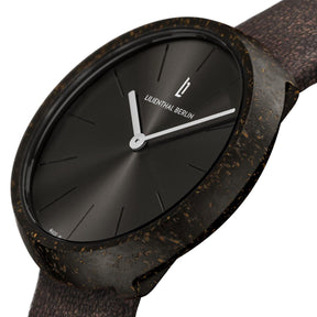 Coffee Watch, Espresso/ Brown Leather Strap