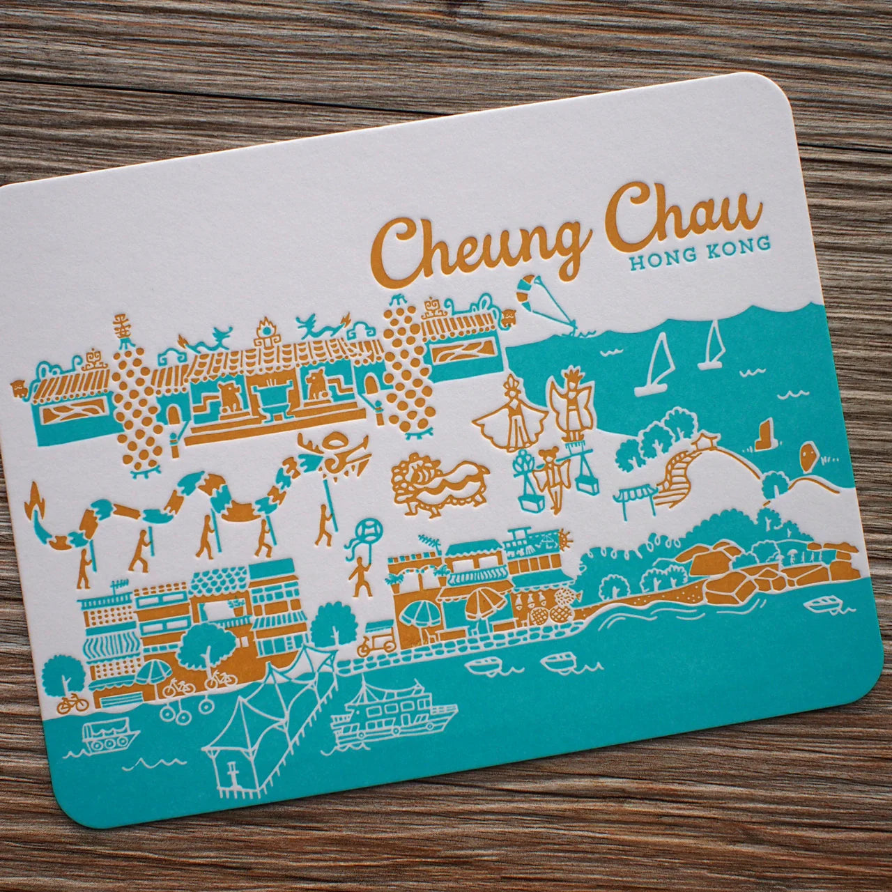 Hong Kong District Letterpress Postcard