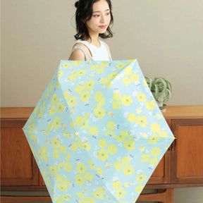 Chiikawa x Wpc. 100% UV Protection Parasol Umbrella, Flower Crown/Sleepy Yellow