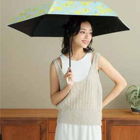 Chiikawa x Wpc. 100% UV Protection Parasol Umbrella, Flower Crown/Sleepy Yellow