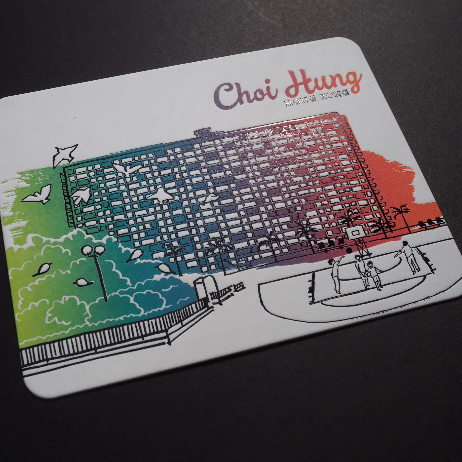 Hong Kong District Letterpress Postcard