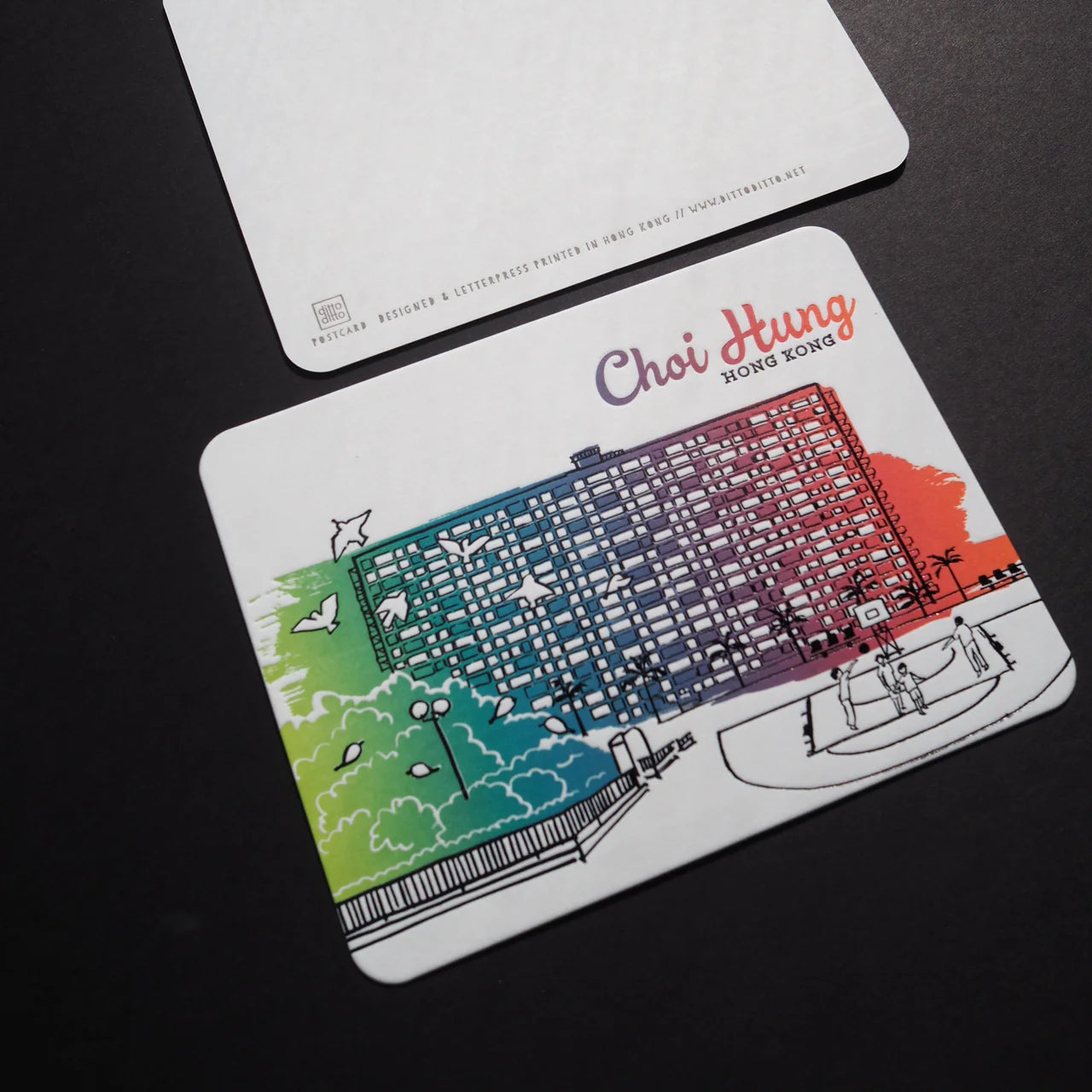 Hong Kong District Letterpress Postcard