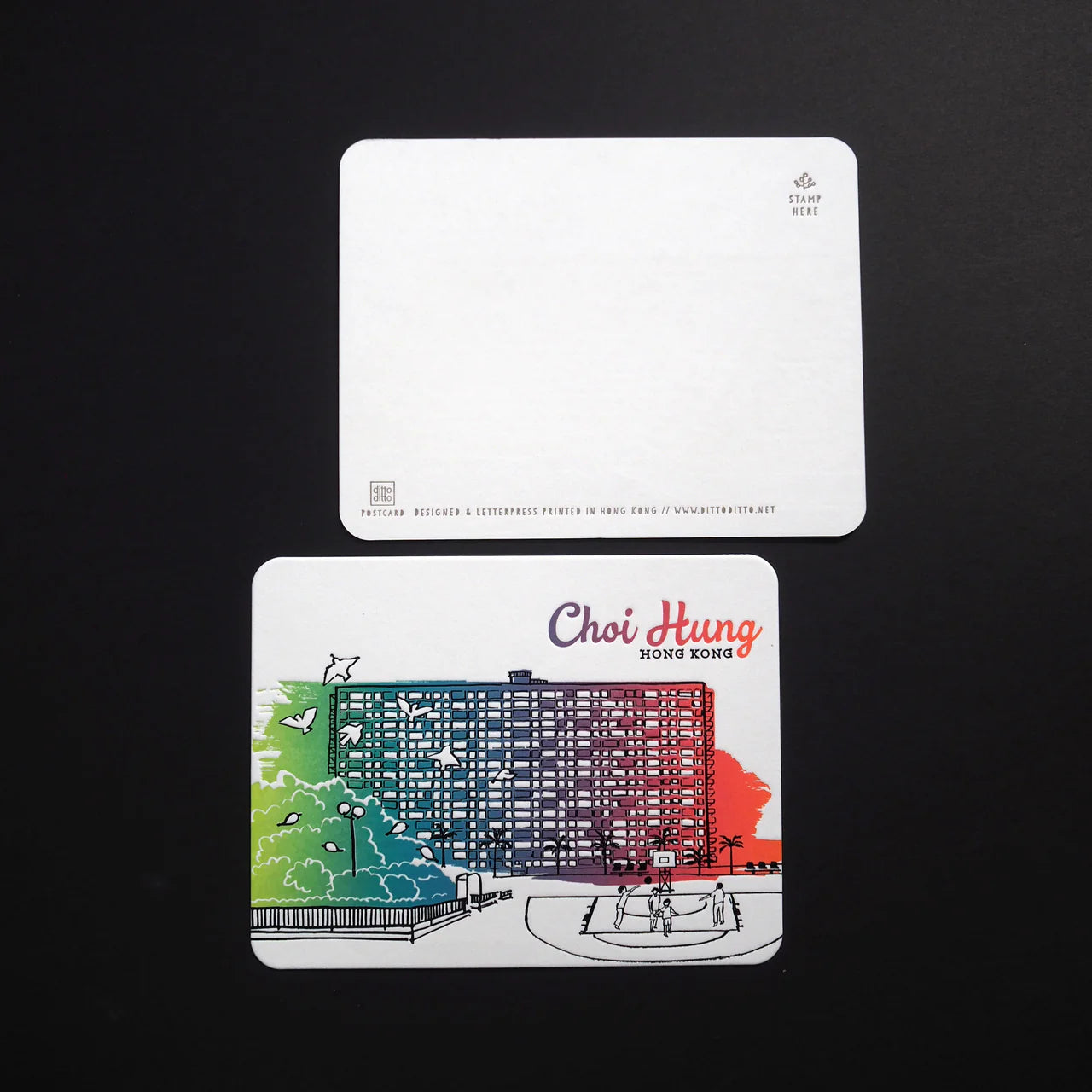 Hong Kong District Letterpress Postcard