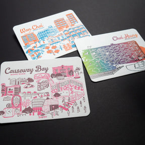 Hong Kong District Letterpress Postcard