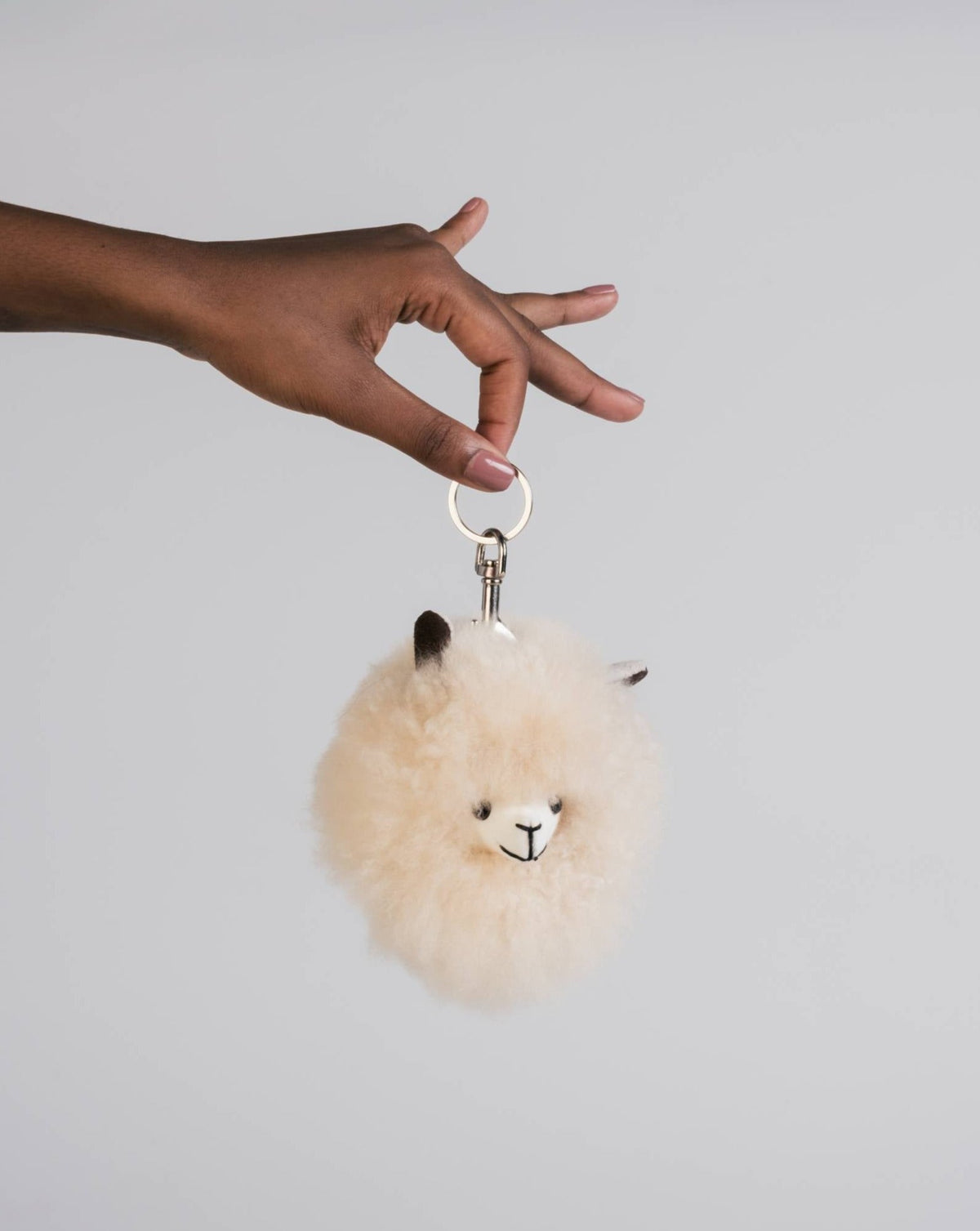 The Baby Alpaca Keychain, Cream