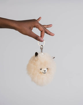 The Baby Alpaca Keychain, Cream