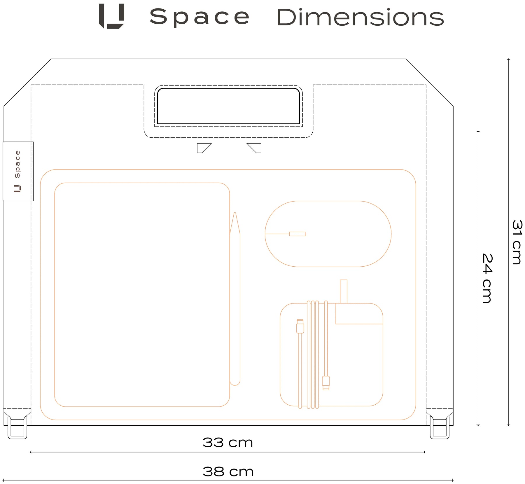 U Space, Modular Work Bag, Ebony Black