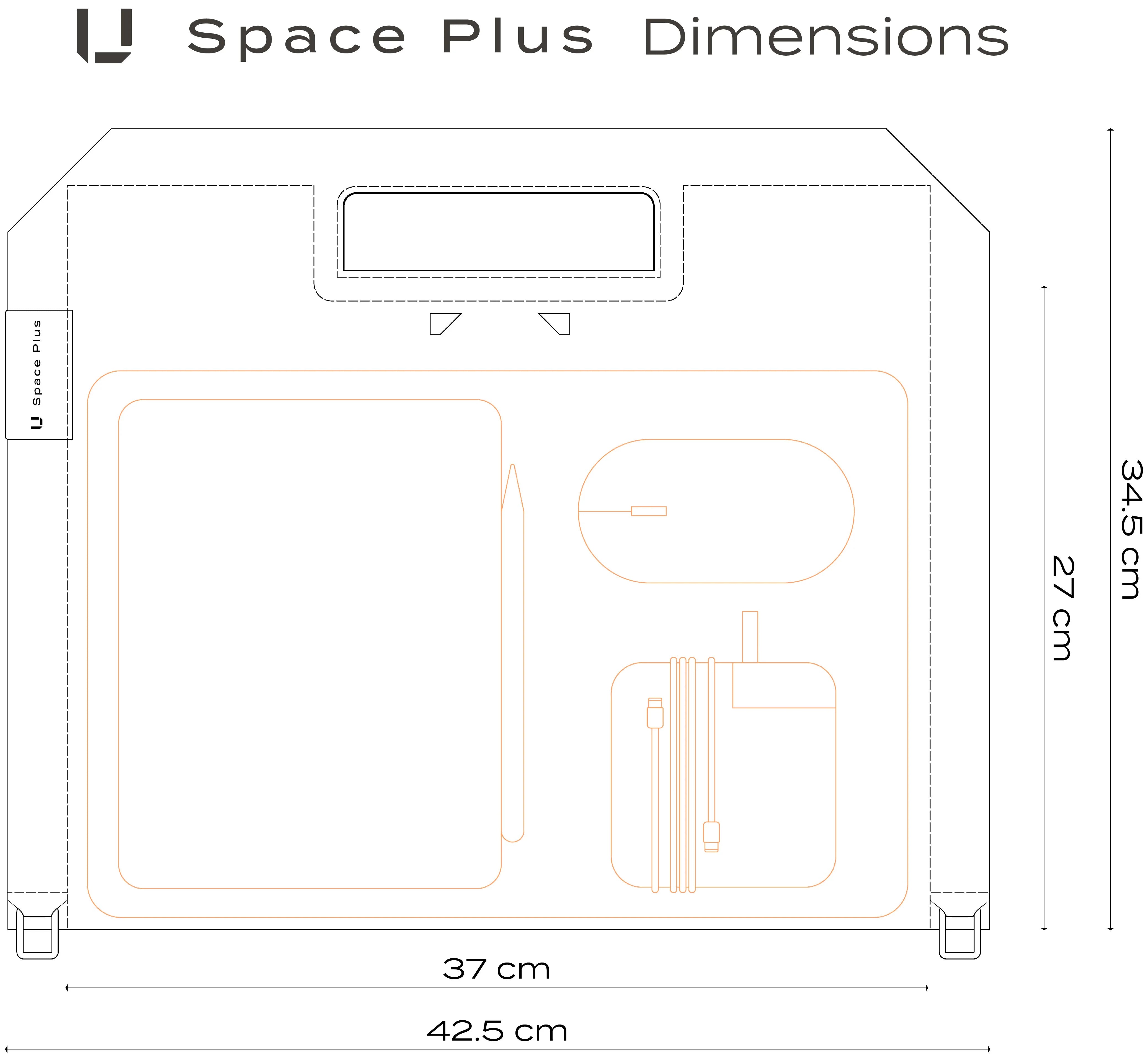U Space Plus, Modular Work Bag, Ebony Black