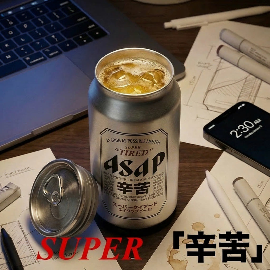 Faux Soda Can Insulated Tumbler, Super Tired ASAP