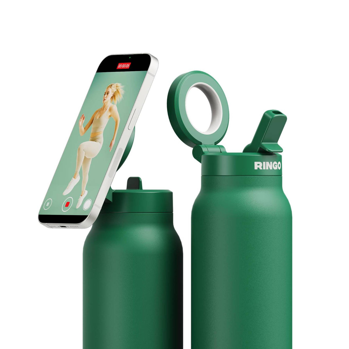 RINGO PRO Magsafe Water Bottle with Sip Lid 24oz, Green