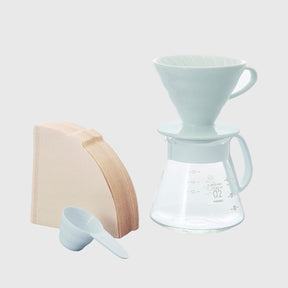 HARIO V60 Ceramic Pour Over Coffee Set 02, White