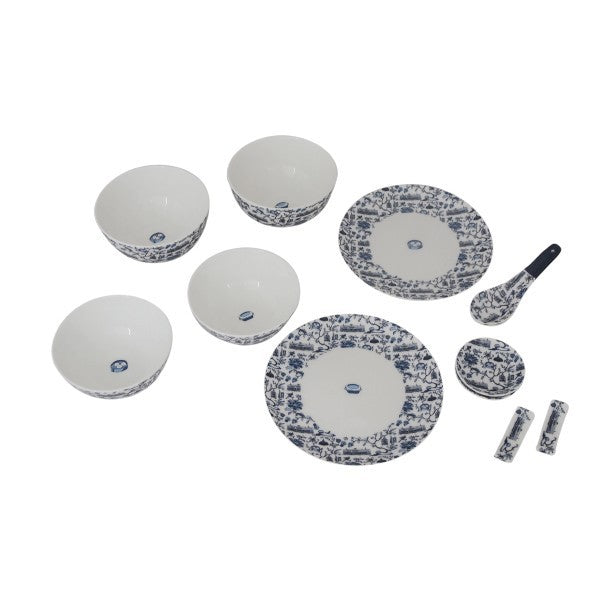 Hong Kong Toile Chinese Dining (Set For 2), Blue by Faux | Young Soy - Wake Concept Store  