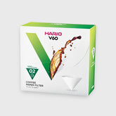 Hario V60 Paper Coffee Filter 100 sheets 02, White