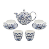 Hong Kong Toile Tea Set, Blue by Faux