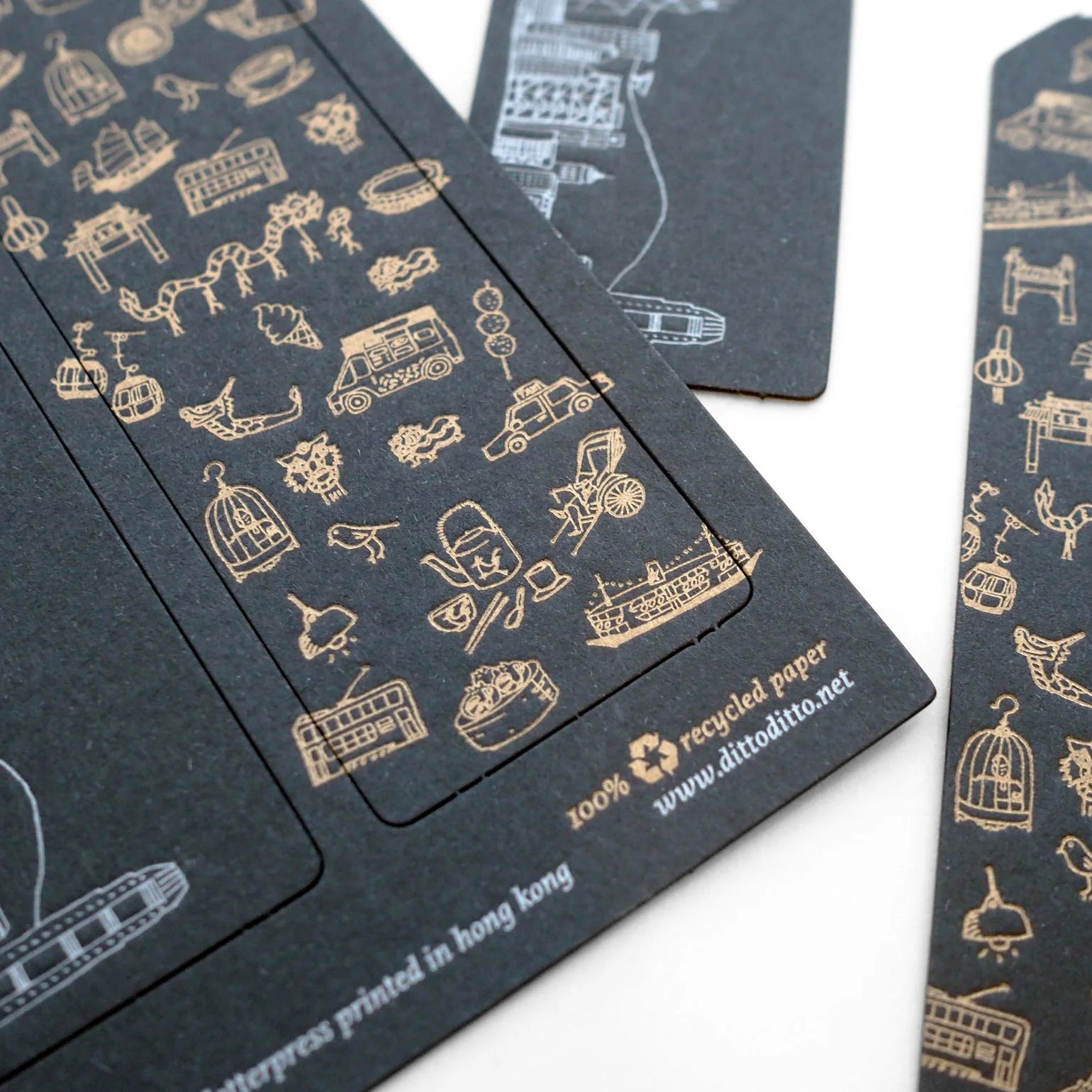 HK letterpress gift tag & bookmark (set of 6)