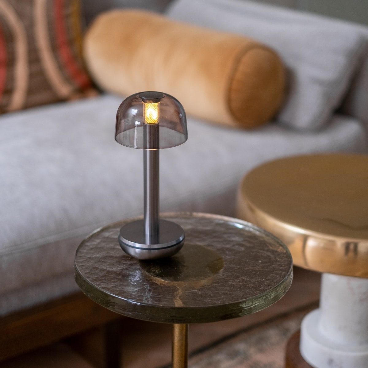 Two Titanium Smoked Cordless Table Lamp | Humble - Wake Concept Store  