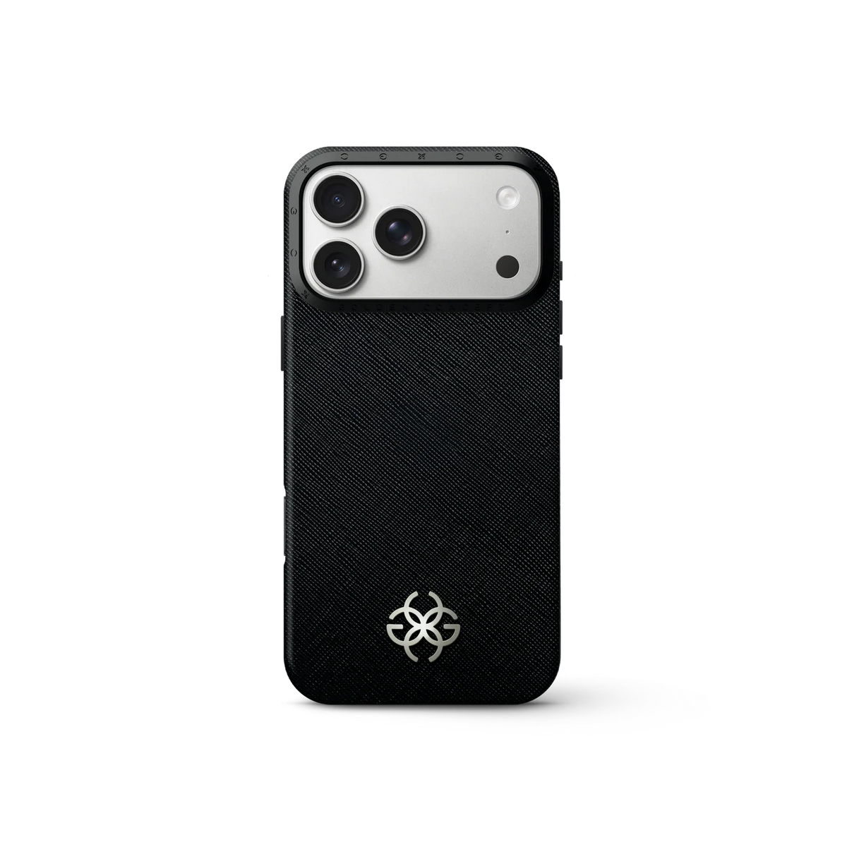 iPhone Case 17 Pro Max, Saffiano Leather Logo