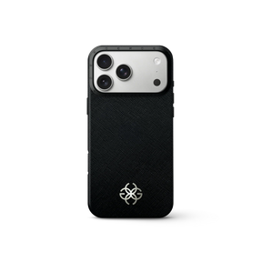 iPhone Case 17 Pro Max, Saffiano Leather Logo