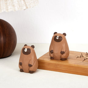 Piri Piri Carved Wooden Tanuki