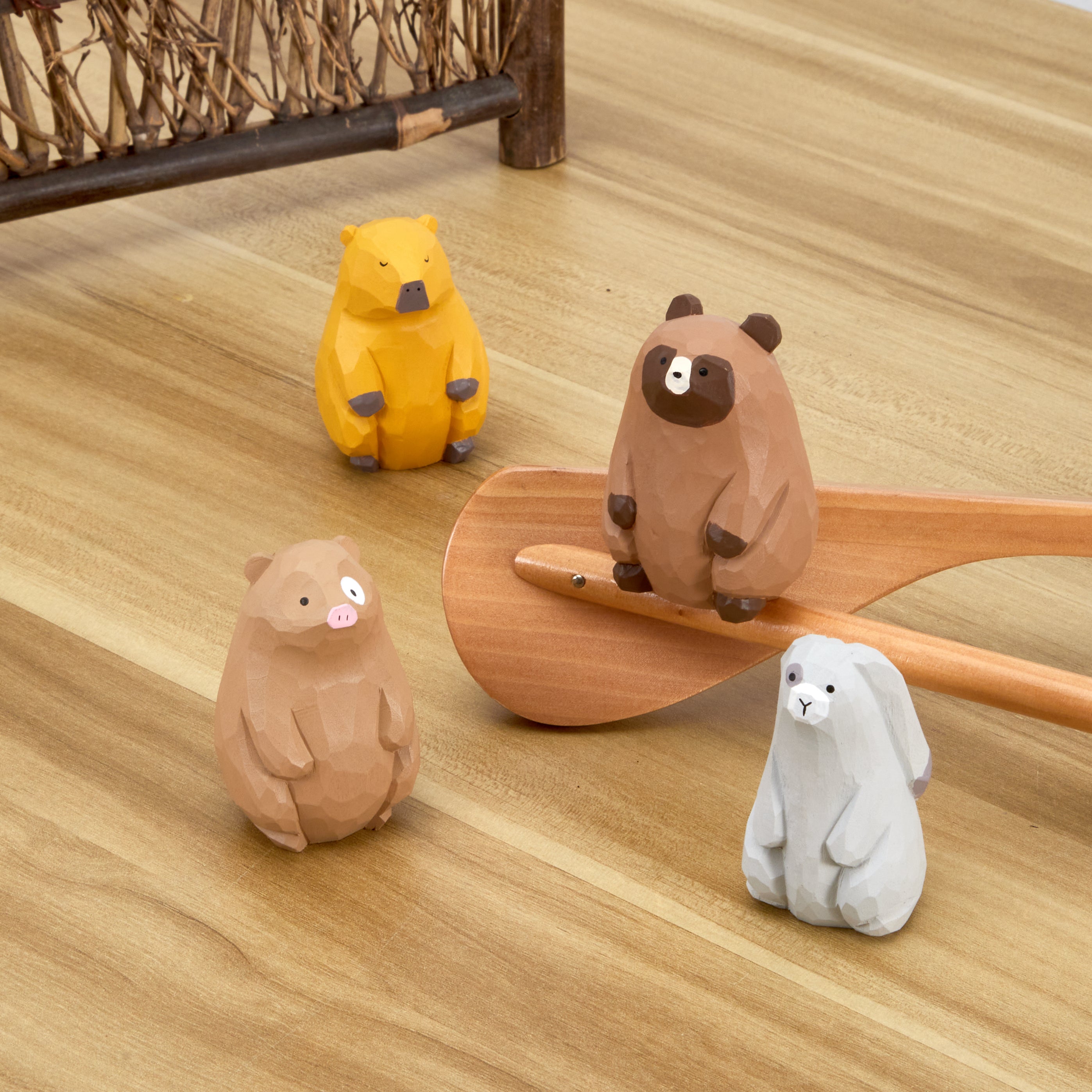 Piri Piri Carved Wooden Tanuki