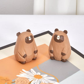 Piri Piri Carved Wooden Tanuki
