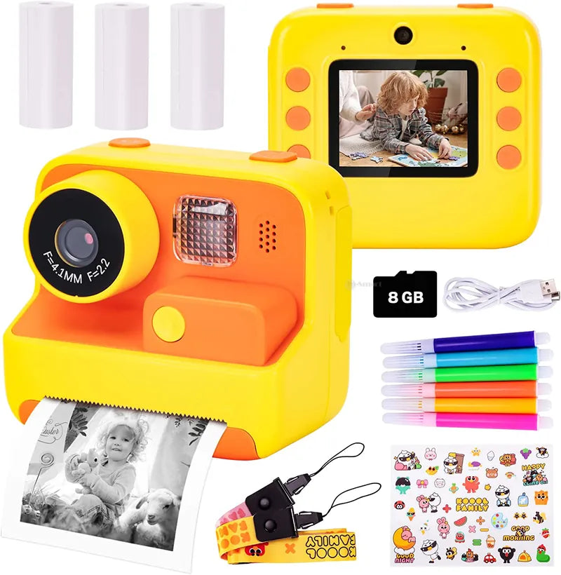 Instant Print Camera for Kids, Orange | Kiddoo - Wake Concept Store  