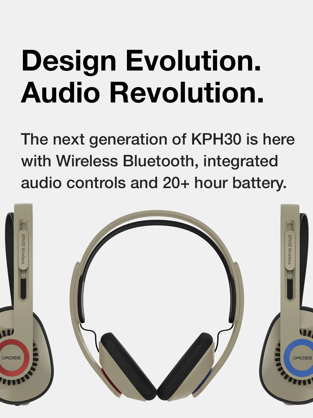 KPH30 Wireless On Ear Headphones, Rhythm Beige