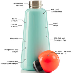 Skittle Water Bottle 500ml, Mint & Coral