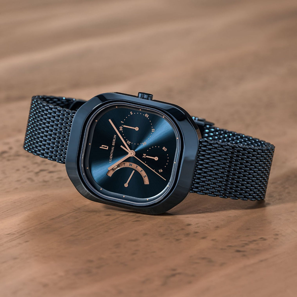 Multimatica, Blue Rose/ Gold Mesh Strap